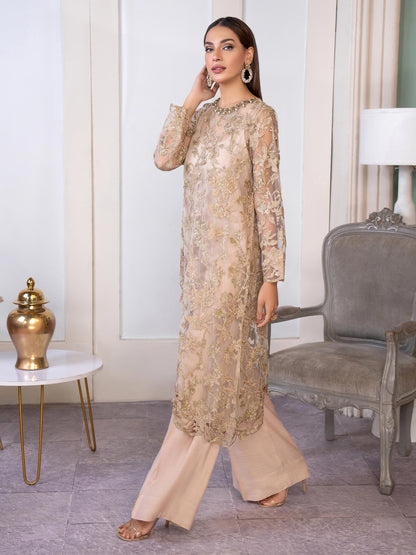 3 Piece Net Suit-Embroidered(Pret)