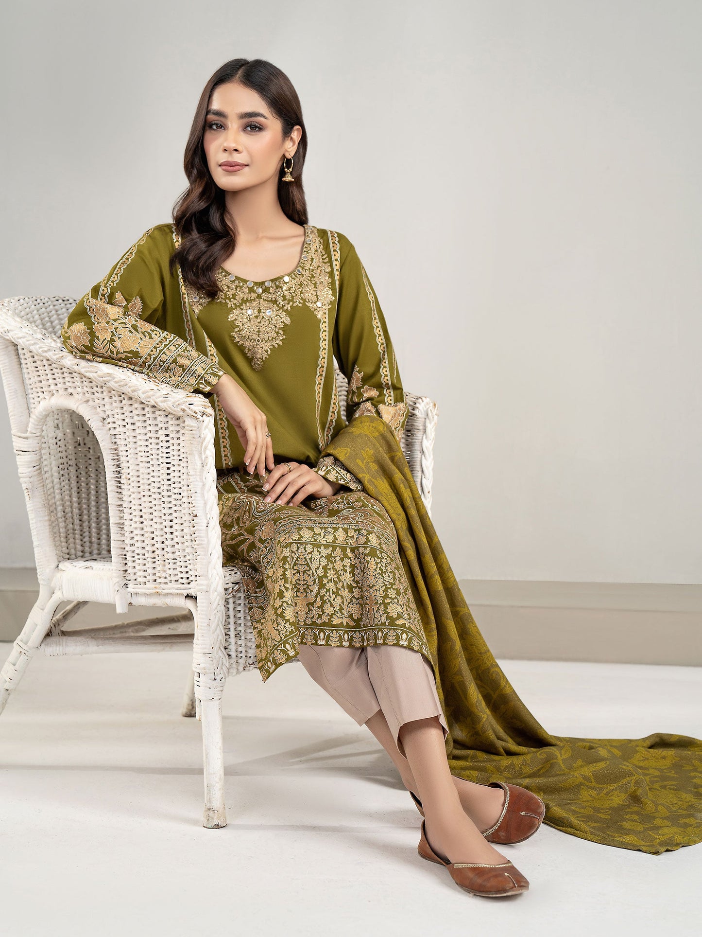 Limelight - 2 Piece Khaddar Suit-Embroidered (Unstitched)