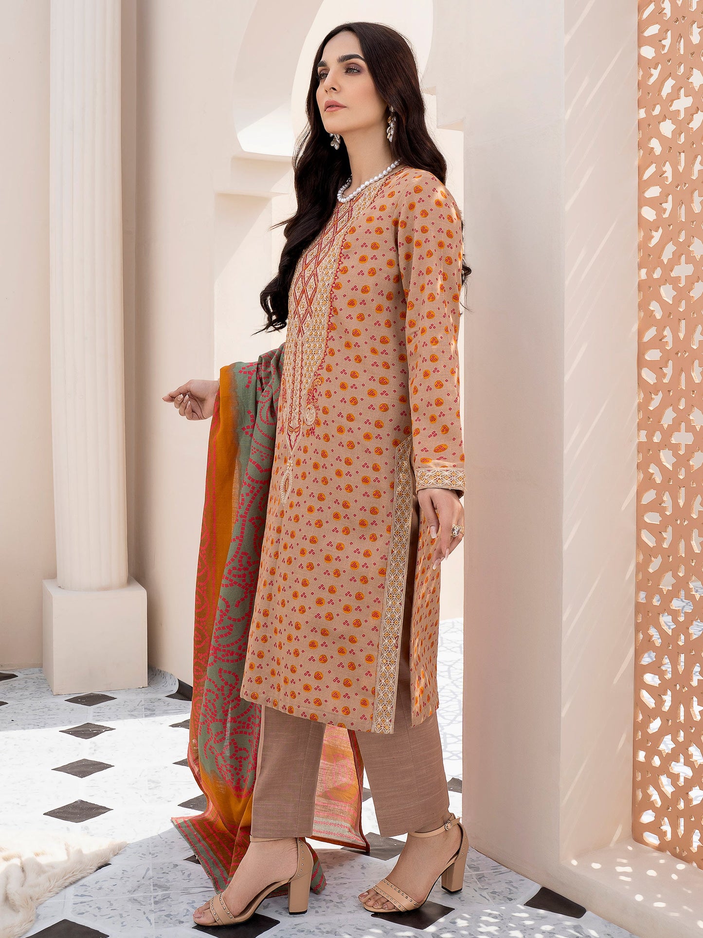 2 Piece Embroidered Khaddar Suit