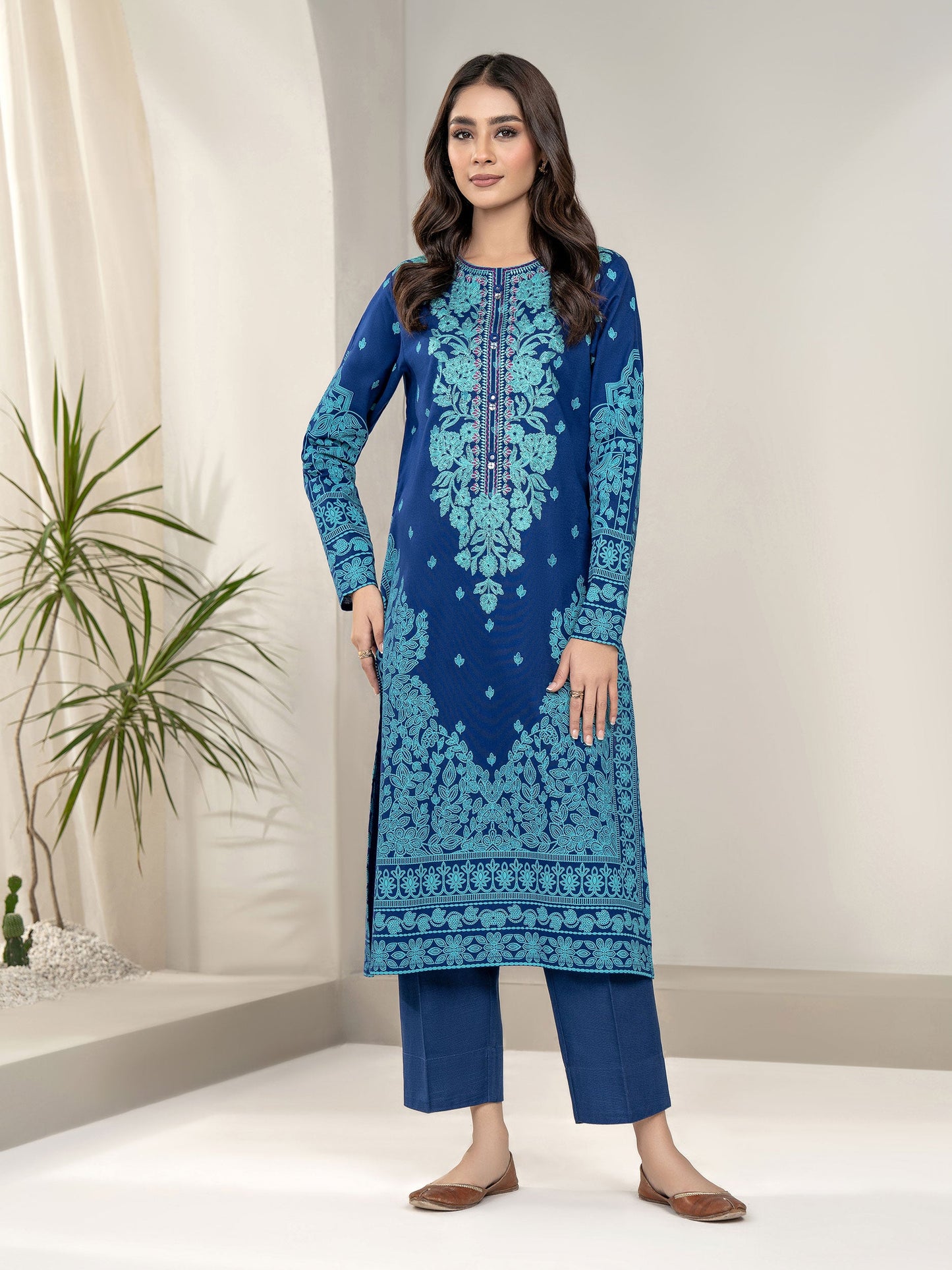 Limelight - 2 Piece Khaddar Suit-Embroidered(Unstitched)