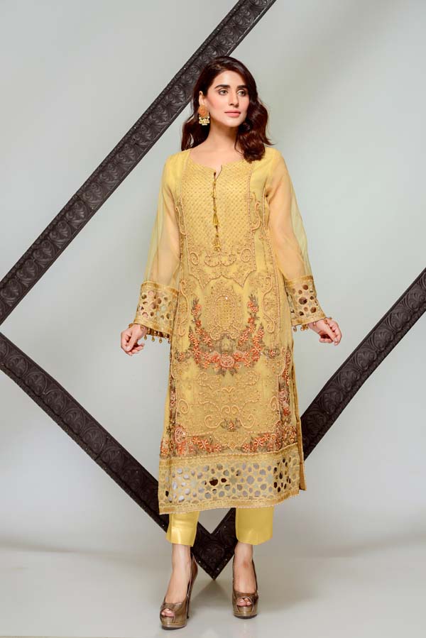 Adan's Libas - Carnelian - Embroidered & Hand Embellished Cotton Net