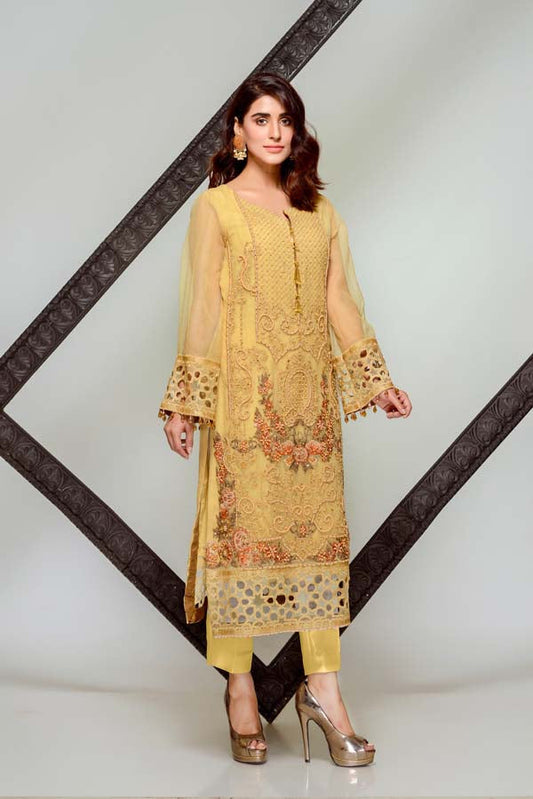 Adan's Libas - Carnelian - Embroidered & Hand Embellished Cotton Net