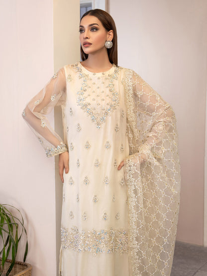 3 Piece Organza Suit-Embroidered(Pret)