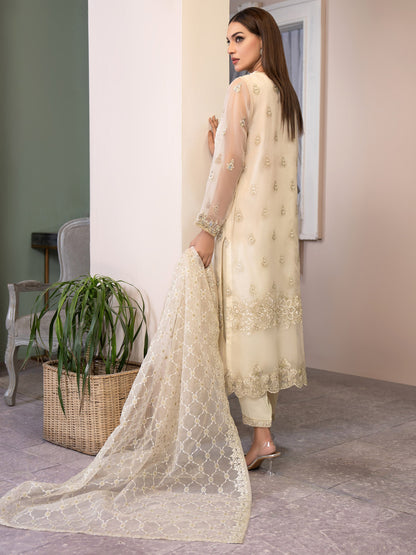 3 Piece Organza Suit-Embroidered(Pret)