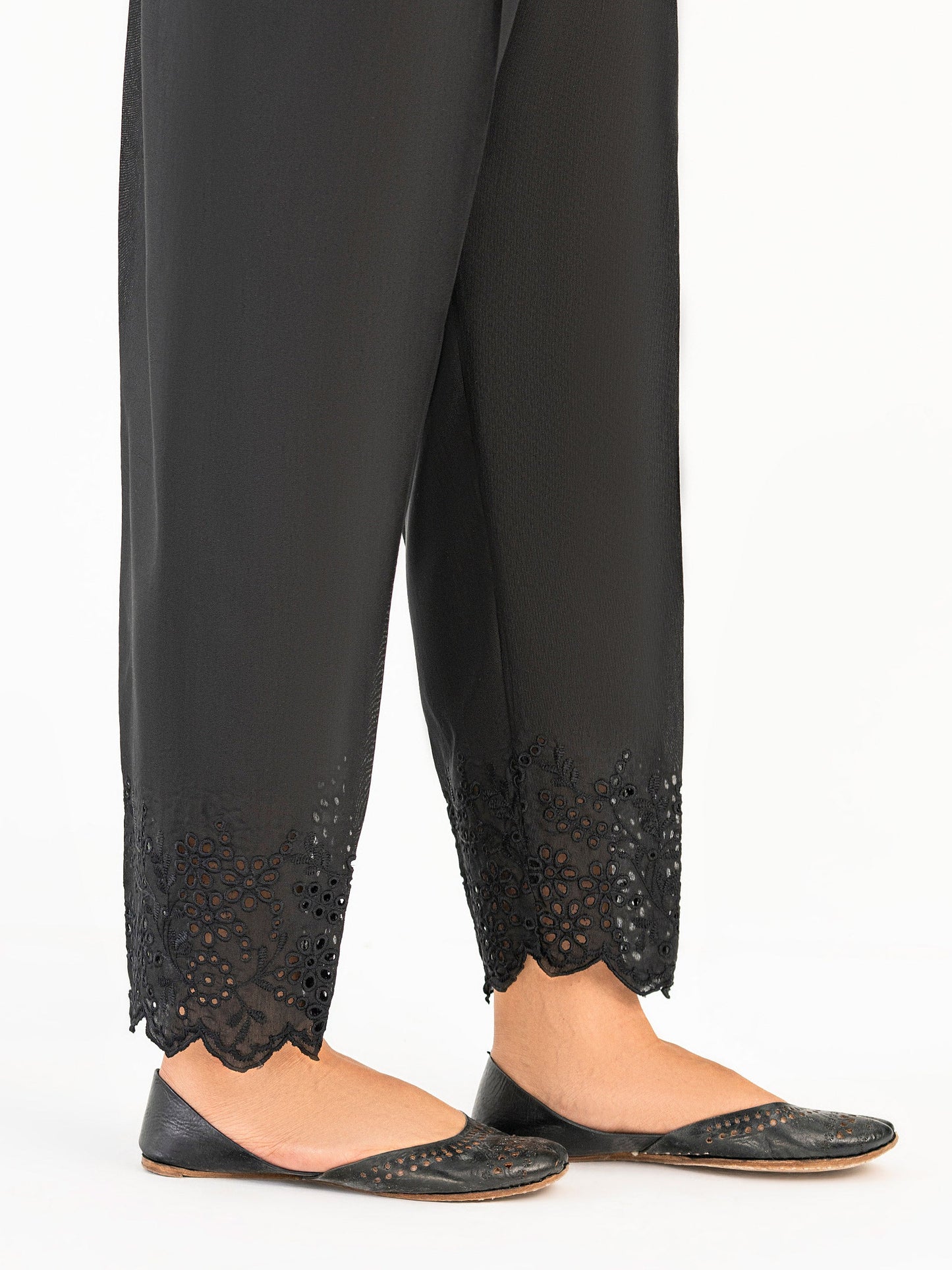 Embroidered Raw Silk Trouser(Pret)