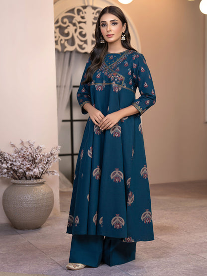 2 Piece Winter Jacquard Suit-Embroidered(Pret)