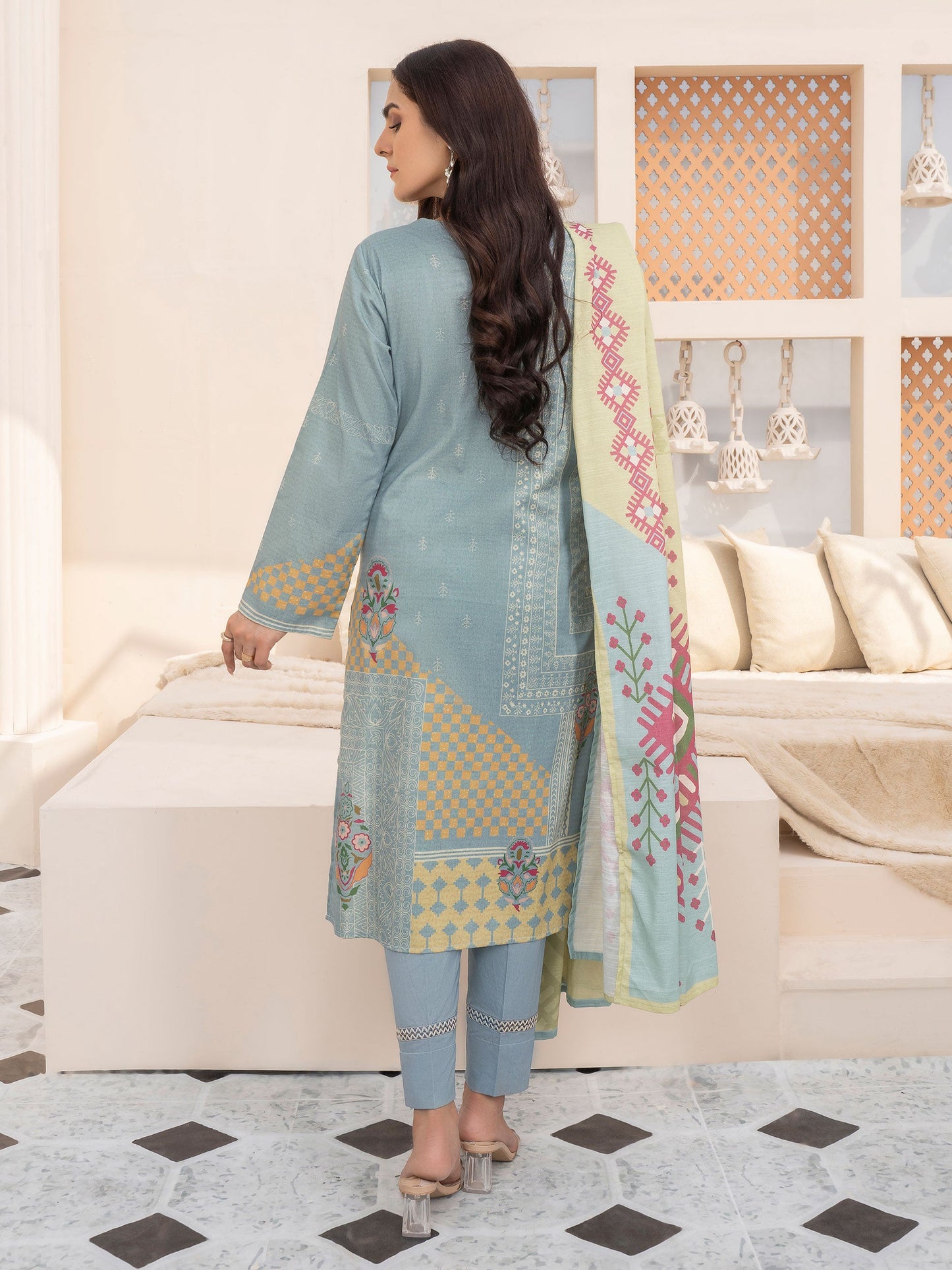 3 Piece Winter Cotton Suit-Unstitched Embroidered