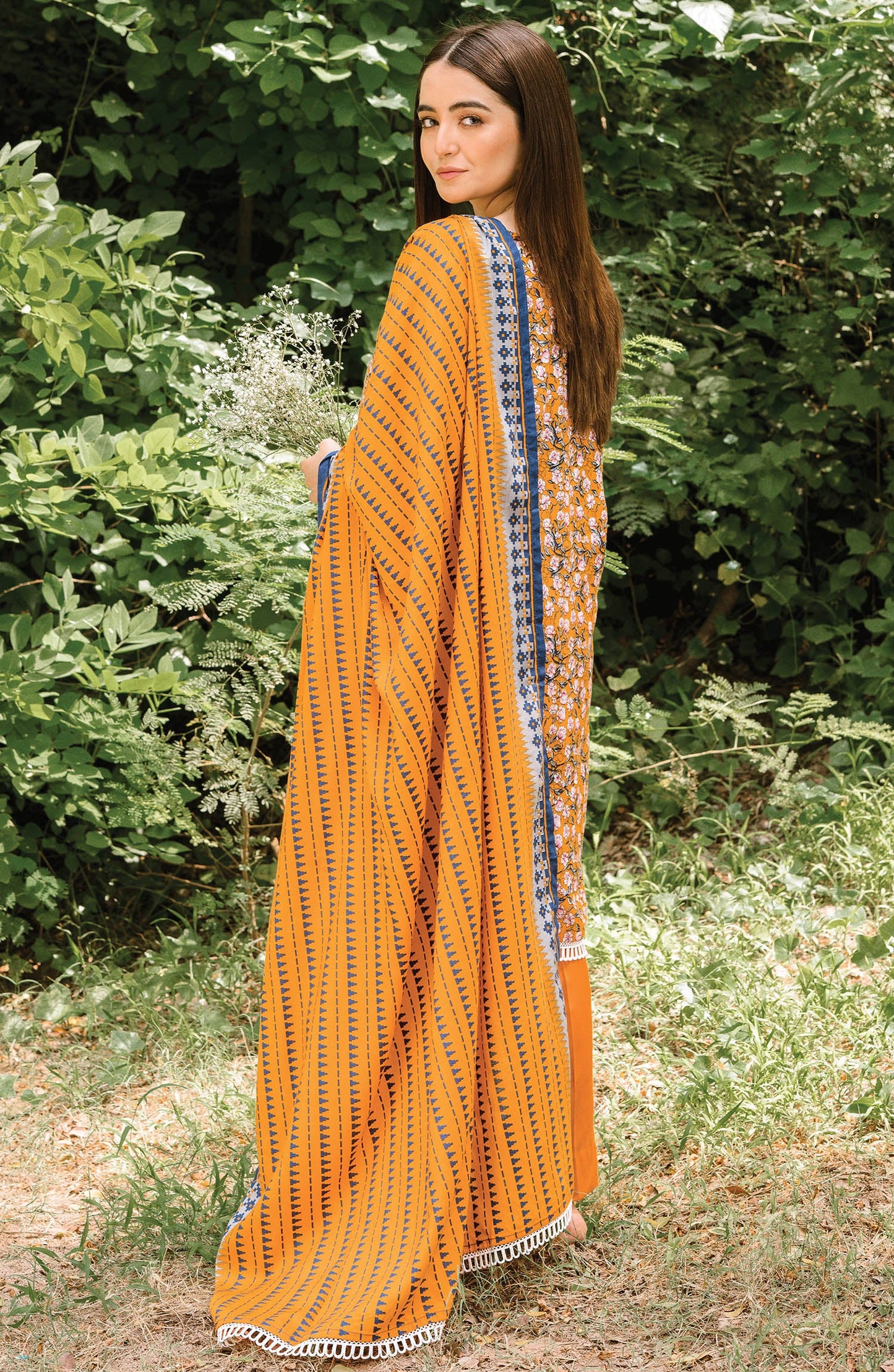 Orient - Unstitched 3 Piece Printed Linen Suit