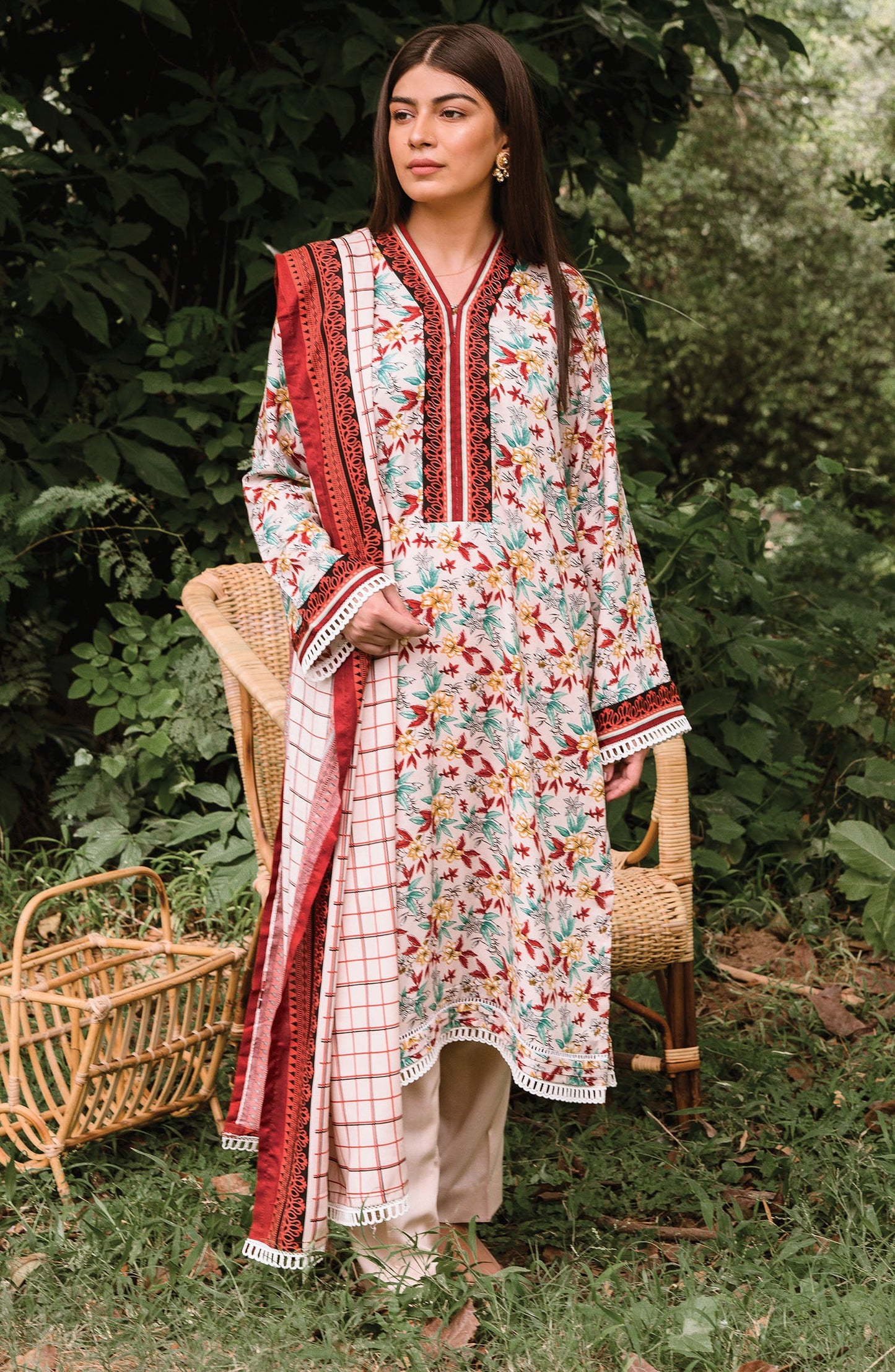 Orient - Unstitched 3 Piece Printed Linen Suit