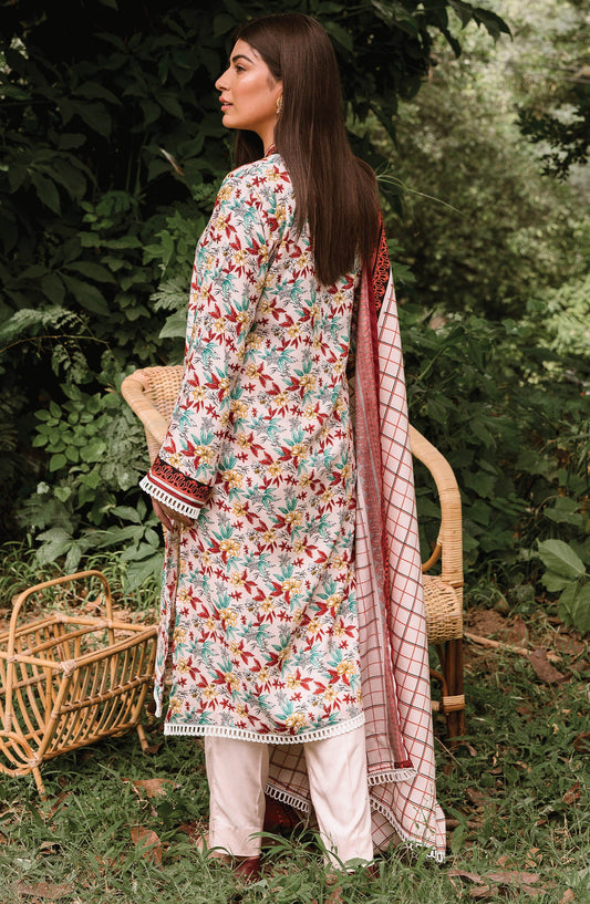 Orient - Unstitched 3 Piece Printed Linen Suit