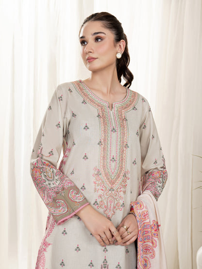 3 Piece Khaddar Suit-Embroidered(Unstitched)