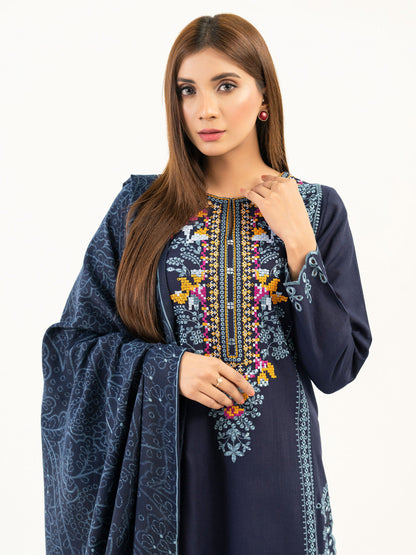 3 Piece Khaddar Suit-Embroidered (Pret)