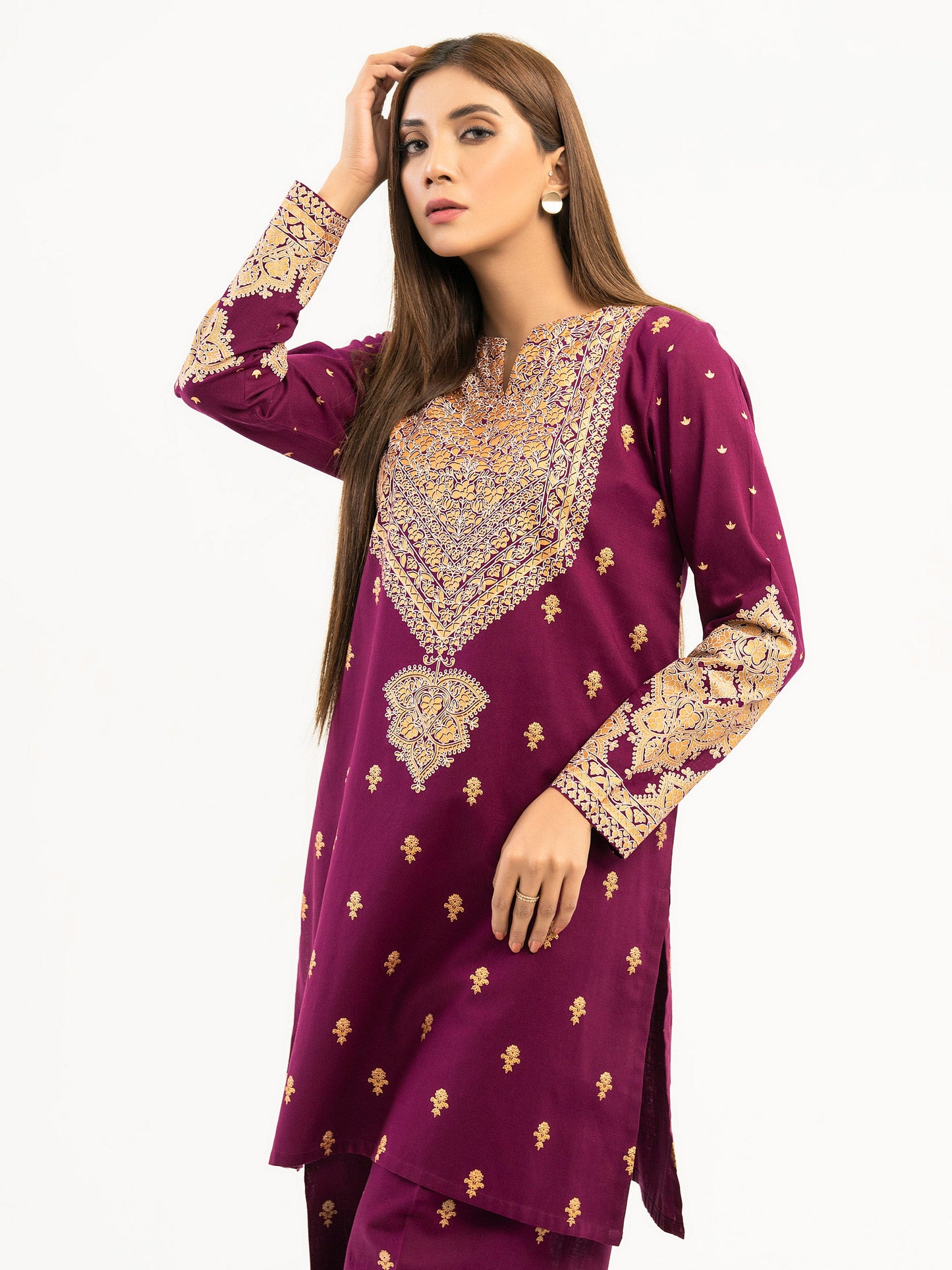 2 Piece Khaddar Suit-Paste Print (Pret)