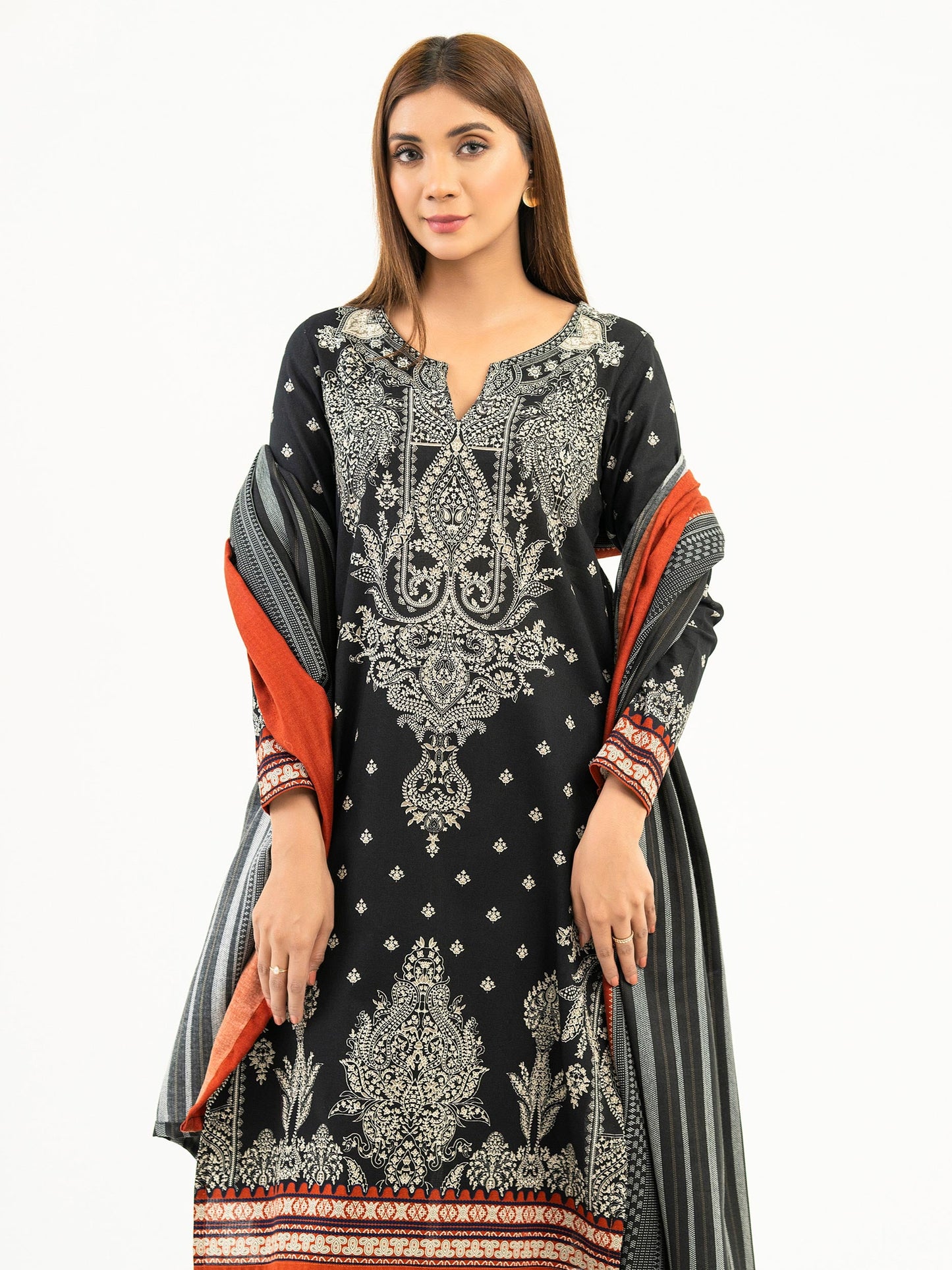 3 Piece Khaddar Suit-Printed(Pret)