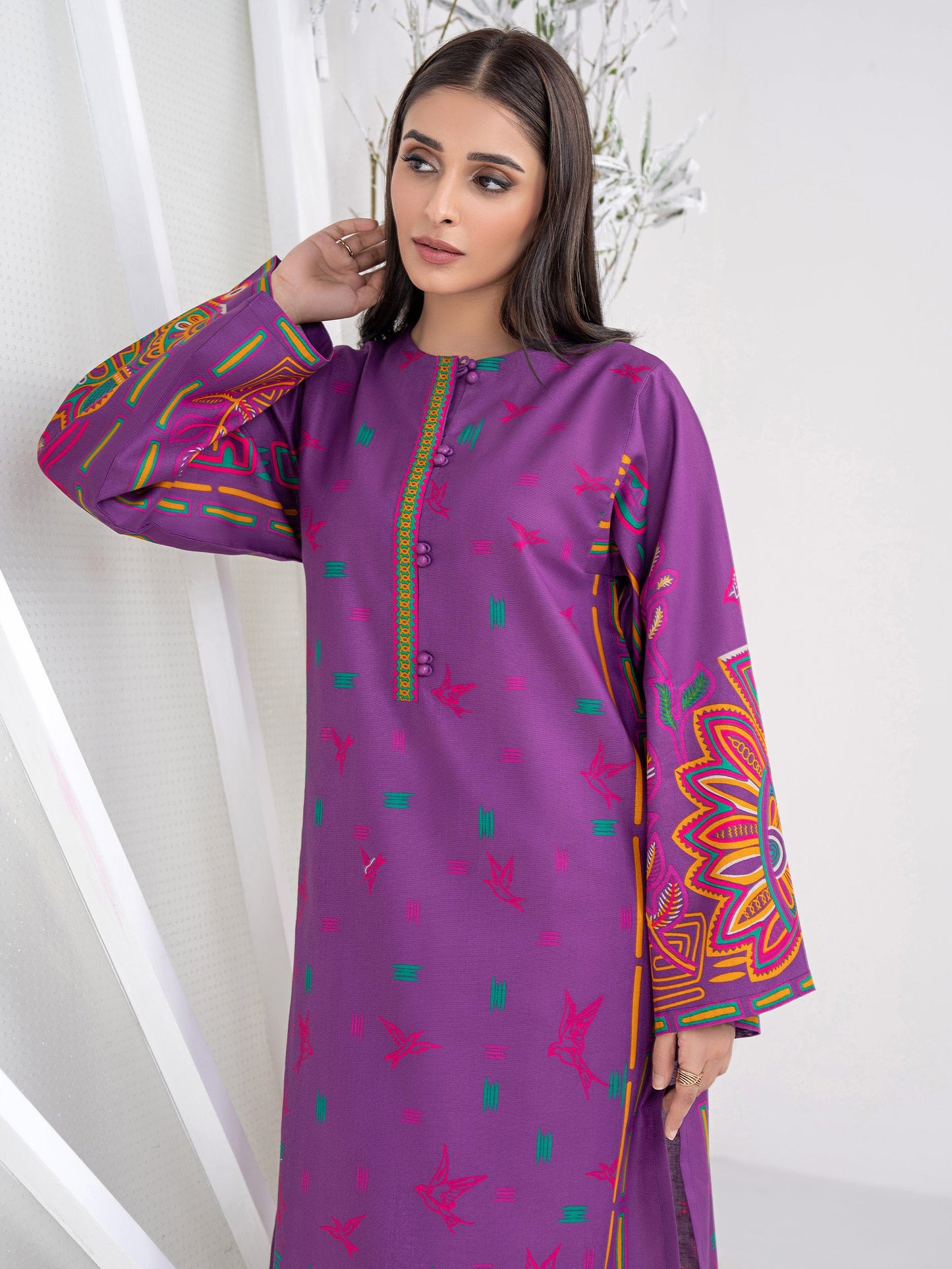 2 Piece Khaddar Suit-Printed (Unstitched)