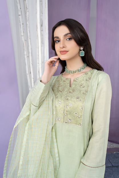Eraj Hussain - Glitters Charm Mint - Stitched