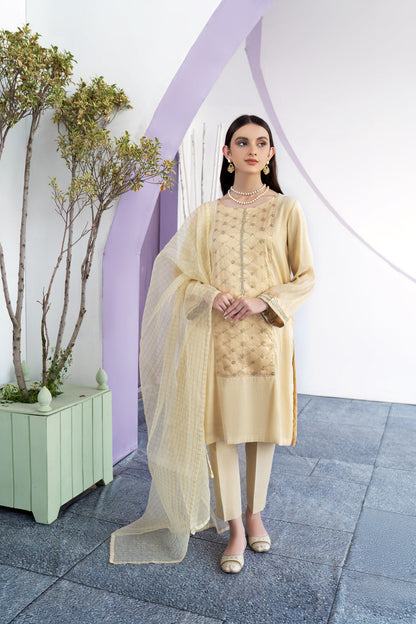 Eraj Hussain - Twinkling Treasure - Lemon Yellow - Stitched