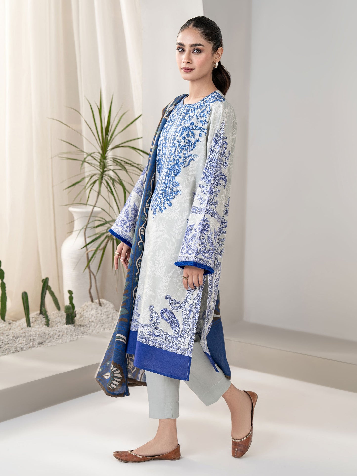 Limelight - 3 Piece Winter Cotton Suit-Embroidered(Unstitched)