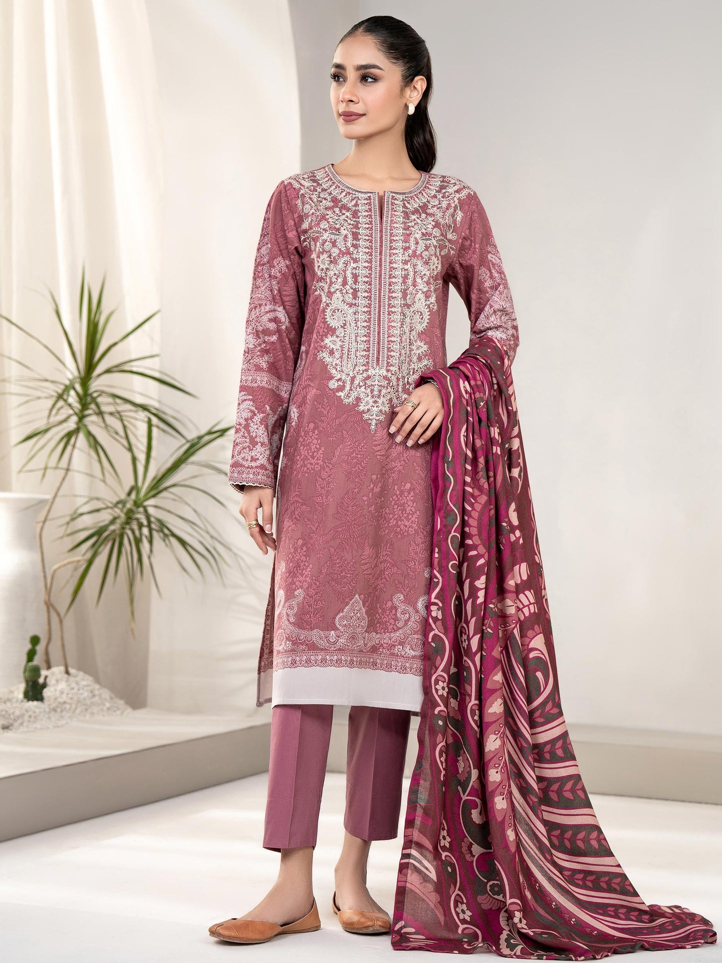 Limelight - 3 Piece Winter Cotton Suit-Embroidered(Unstitched)