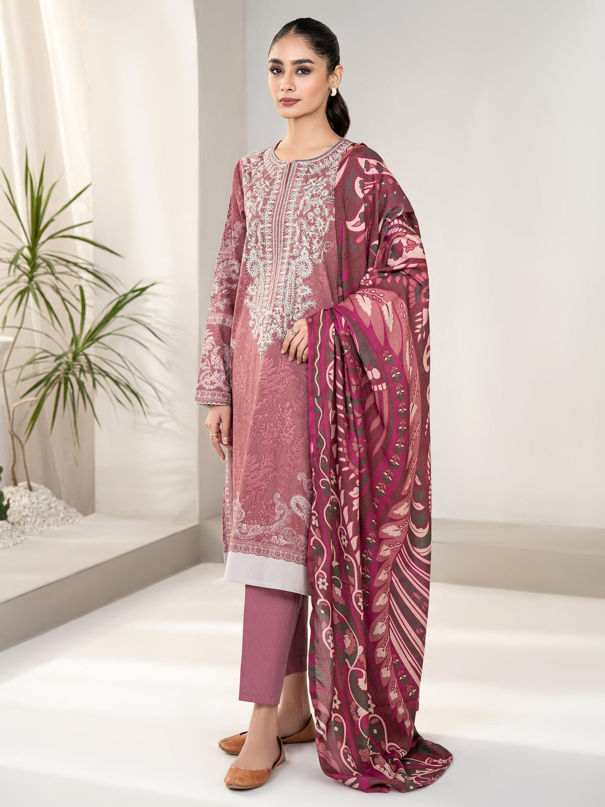 Limelight - 3 Piece Winter Cotton Suit-Embroidered(Unstitched)