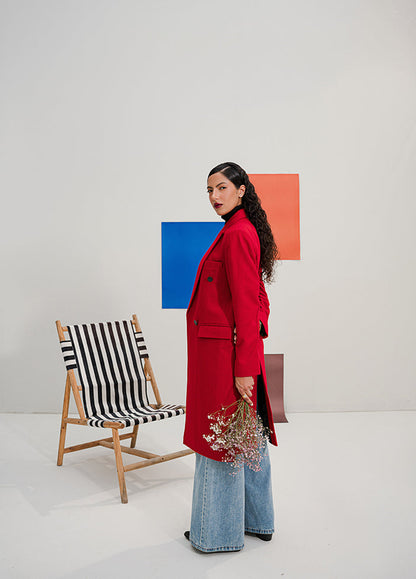 Chaos - Very Obsessed - Carnelian Red Wool Coat