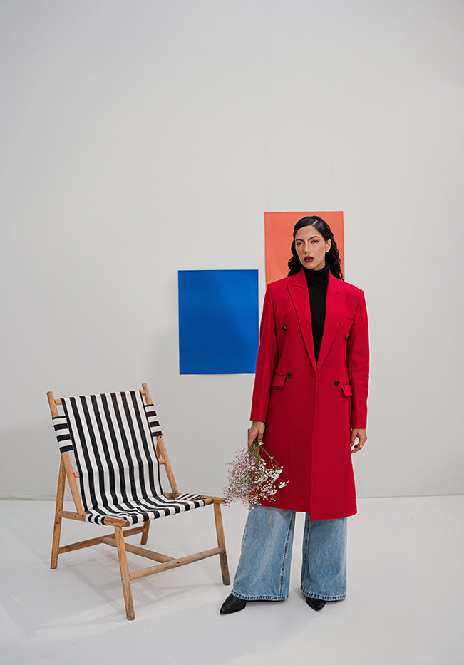 Chaos - Very Obsessed - Carnelian Red Wool Coat