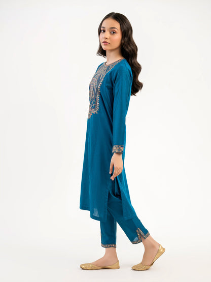 2 Piece Raw Silk Suit-Embroidered