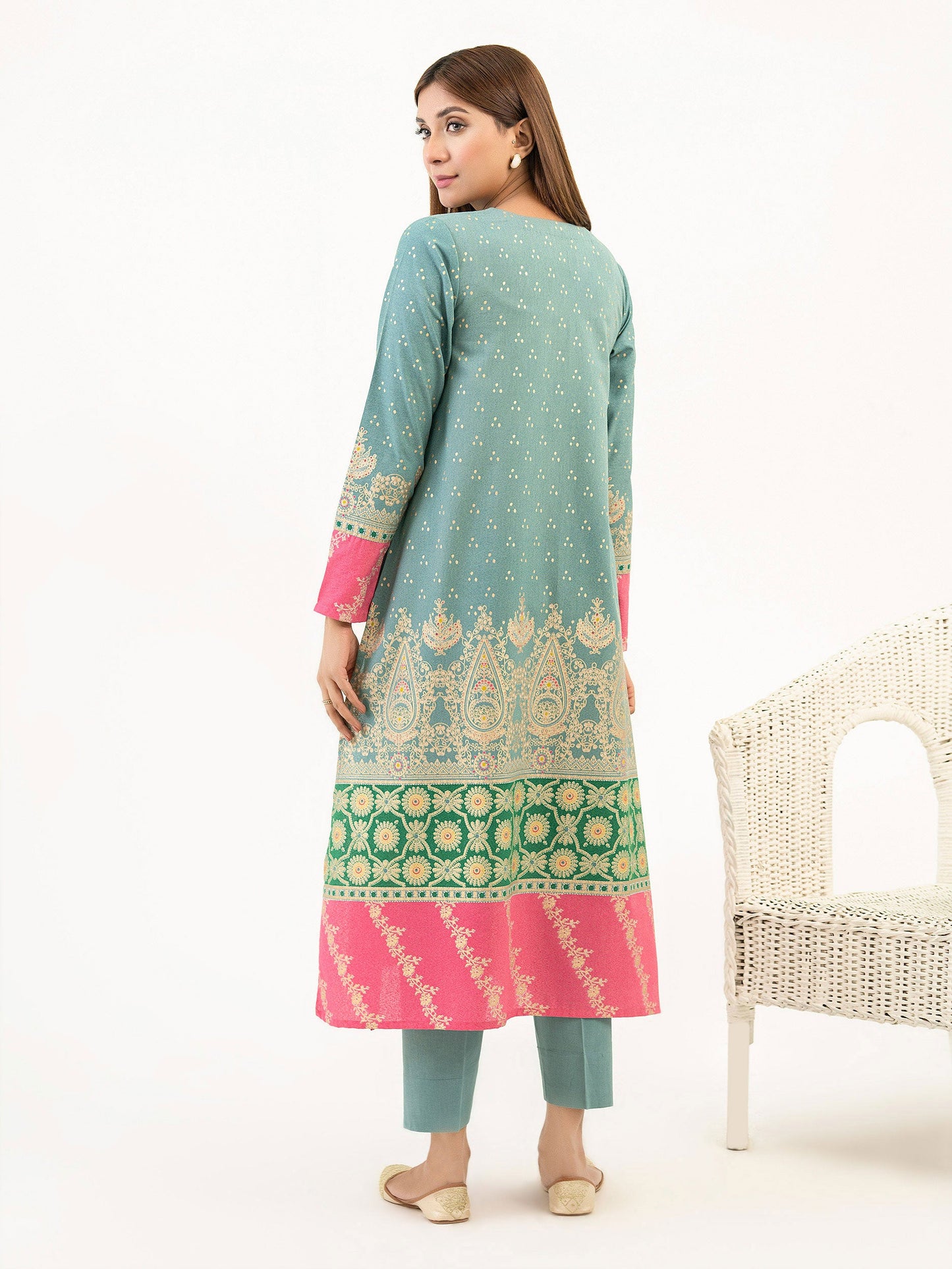 2 Piece Karandi Suit-Embroidered (Pret)