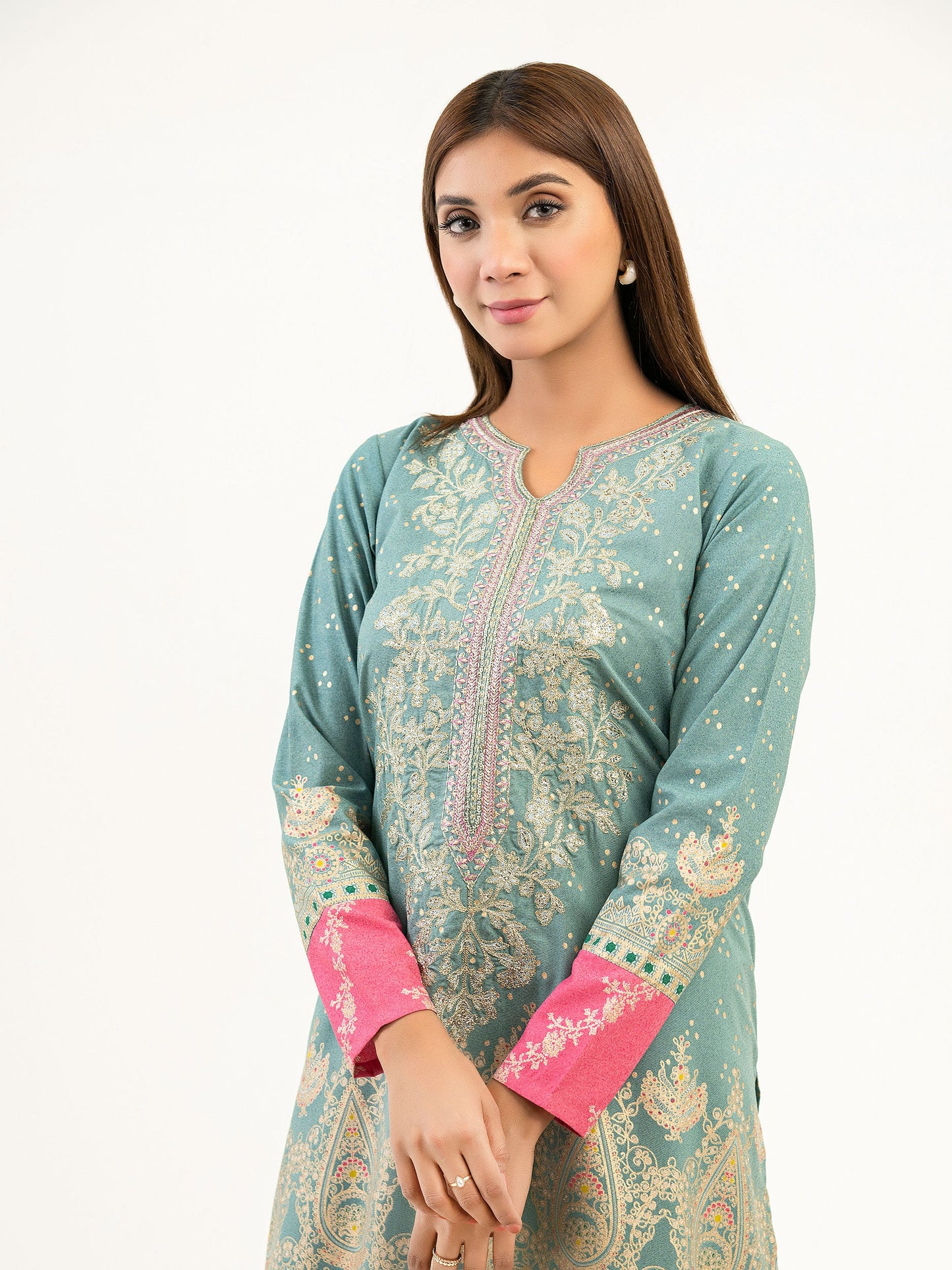 2 Piece Karandi Suit-Embroidered (Pret)