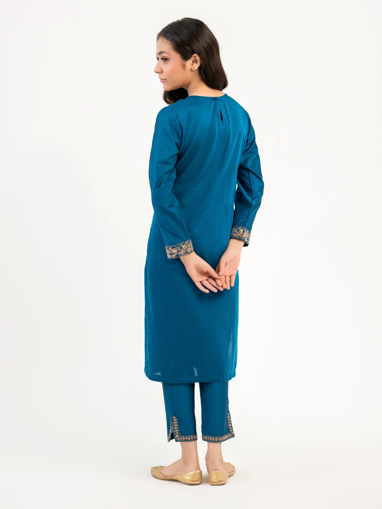 2 Piece Raw Silk Suit-Embroidered