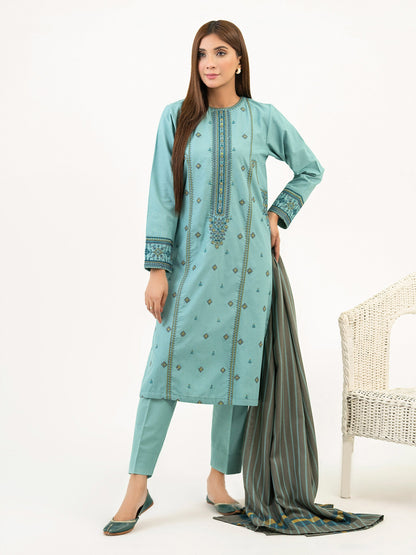 3 Piece Karandi Suit-Embroidered (Pret)