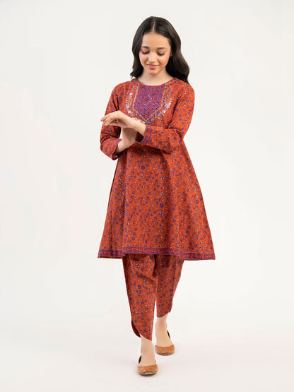 2 Piece Khaddar Suit-Embroidered (Pret)