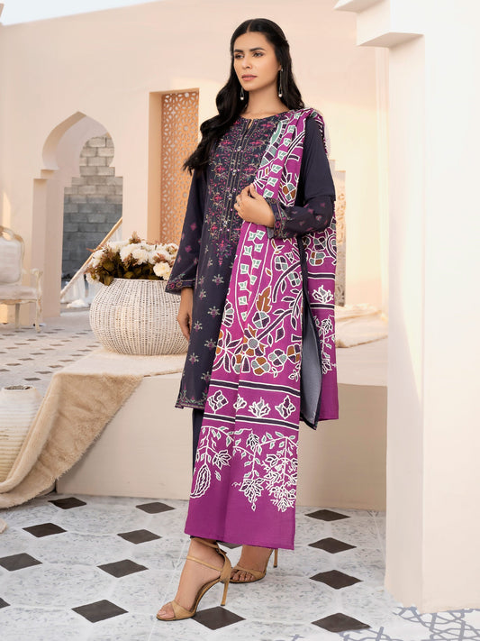 2 Piece Embroidered Winter Cotton Suit