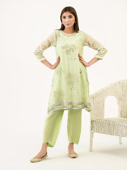 2 Piece Cotton Net Suit-Embroidered(Pret)