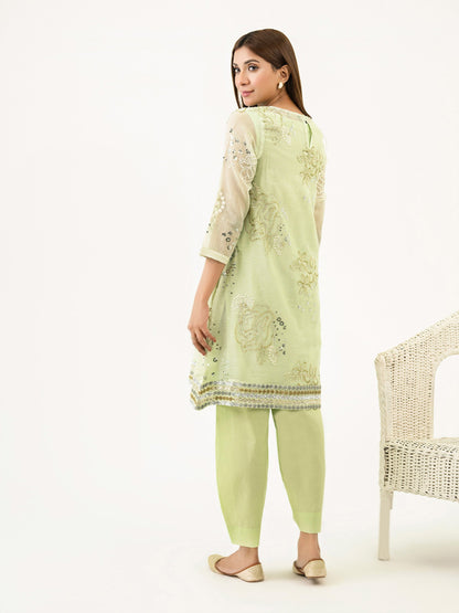 2 Piece Cotton Net Suit-Embroidered(Pret)