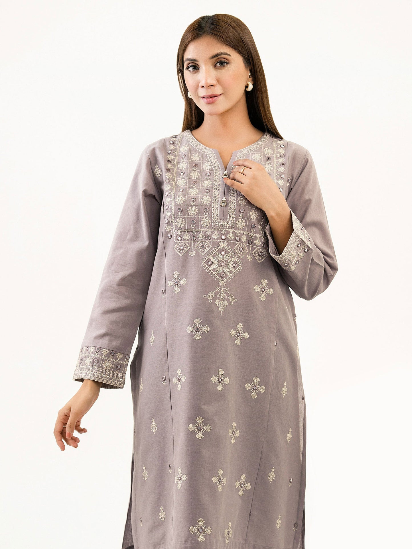 Khaddar Shirt-Embroidered (Pret)