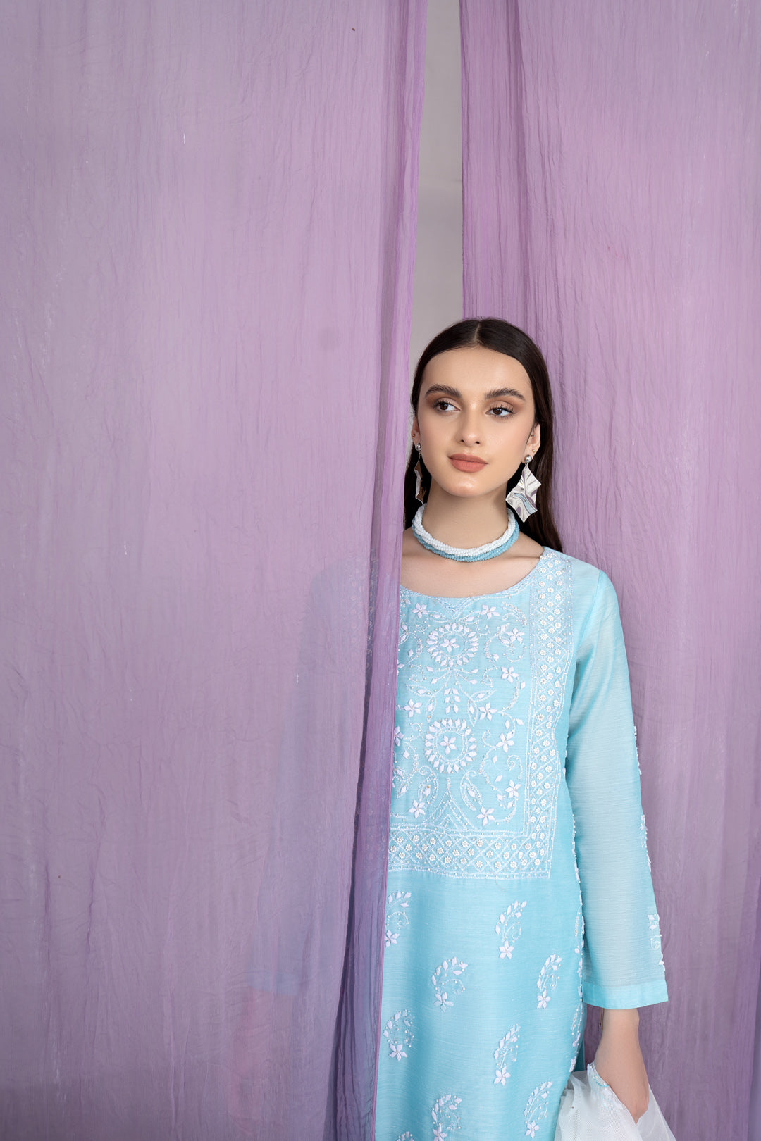 Eraj Hussain - Fasaan e Chikankari - Ferozi - Stitched