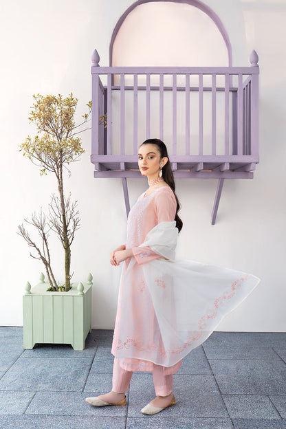 Eraj Hussain - Fasaan e Chikankari - Pink - Stitched