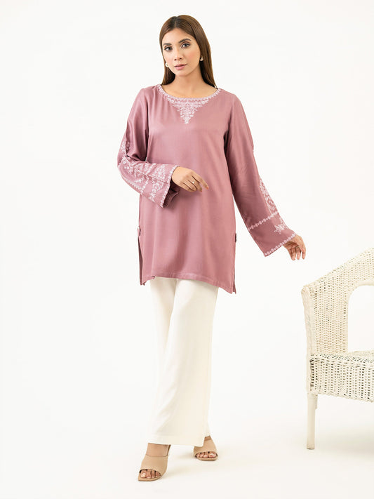 Linen Top-Embroidered (Pret)