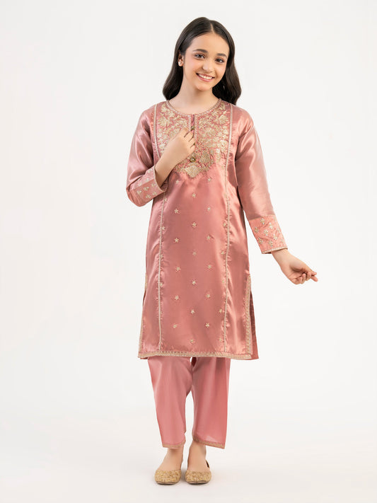 2 Piece Zari Suit-Embroidered