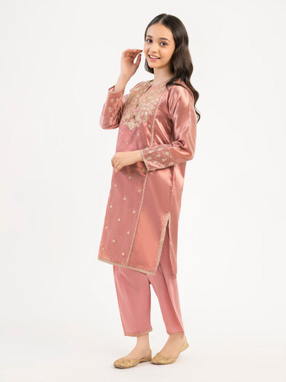 2 Piece Zari Suit-Embroidered