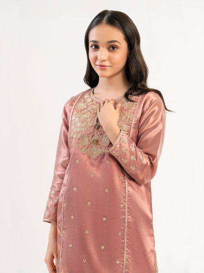 2 Piece Zari Suit-Embroidered