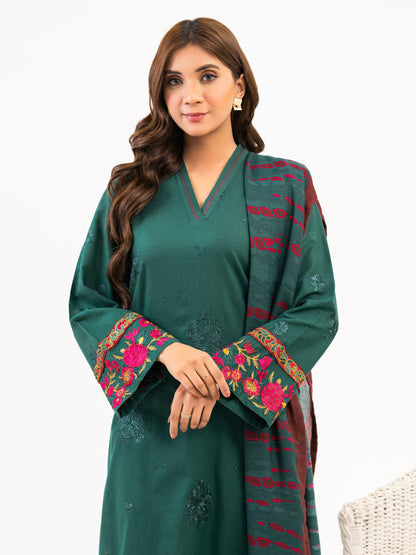 3 Piece Khaddar Suit-Embroidered(Pret)