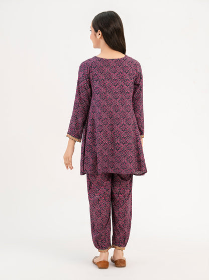 2 Piece Linen Suit-Embroidered (Pret)