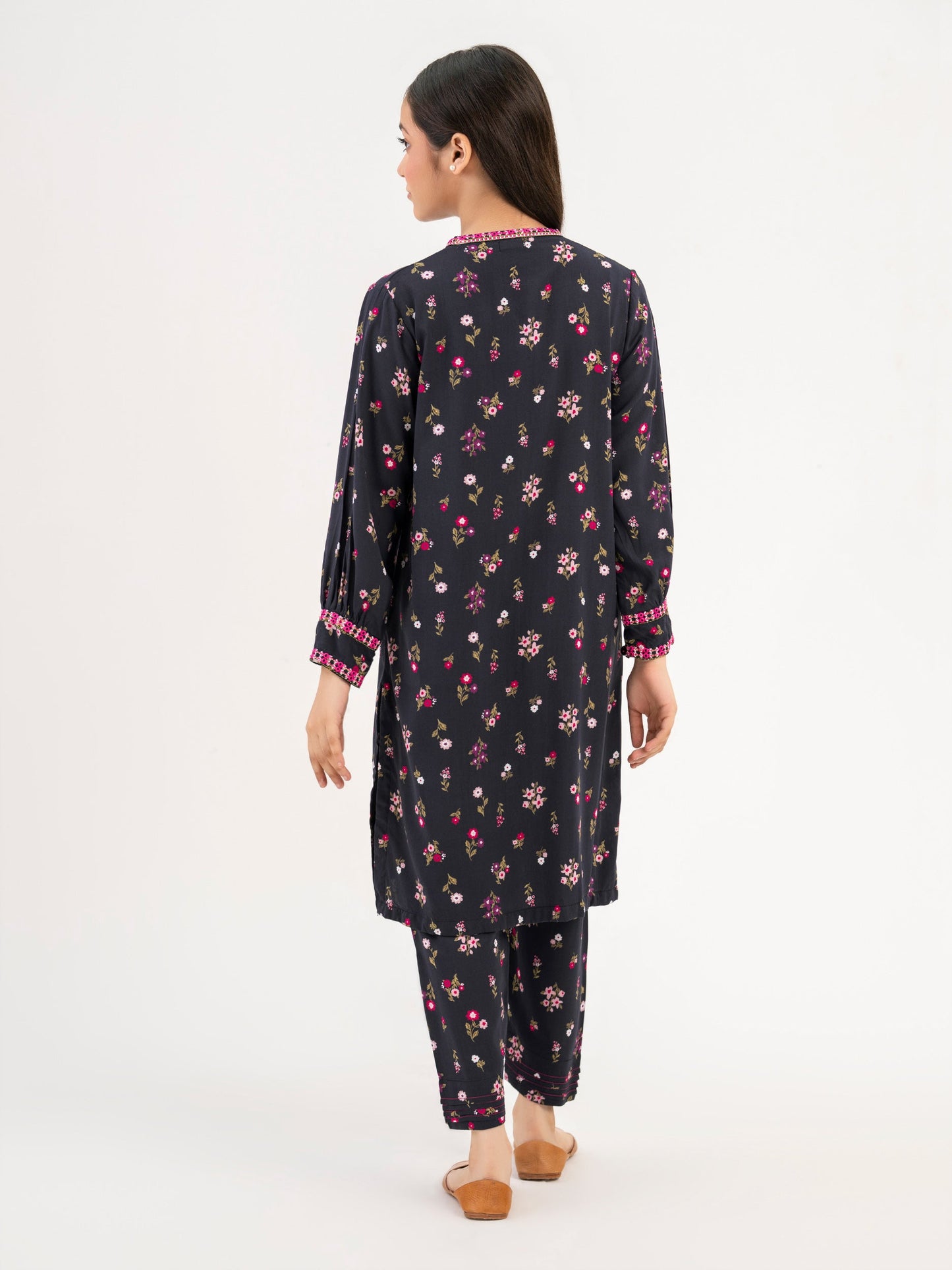 2 Piece Linen Suit-Embroidered (Pret)