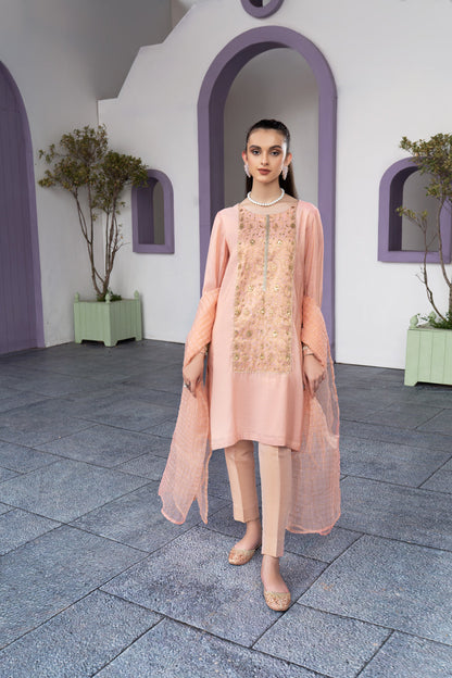 Eraj Hussain - Twinkling Treasure - Coral Pink - Stitched