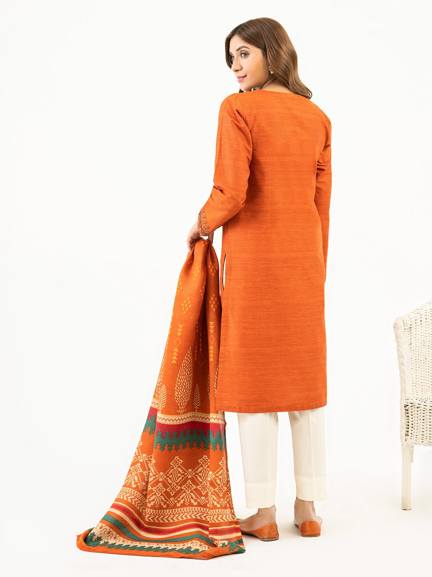 2 Piece Winter Cotton Suit-Embroidered (Pret)