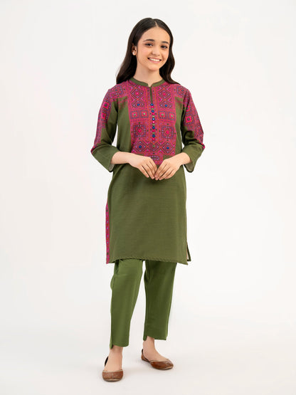 2 Piece Khaddar Suit-Embroidered