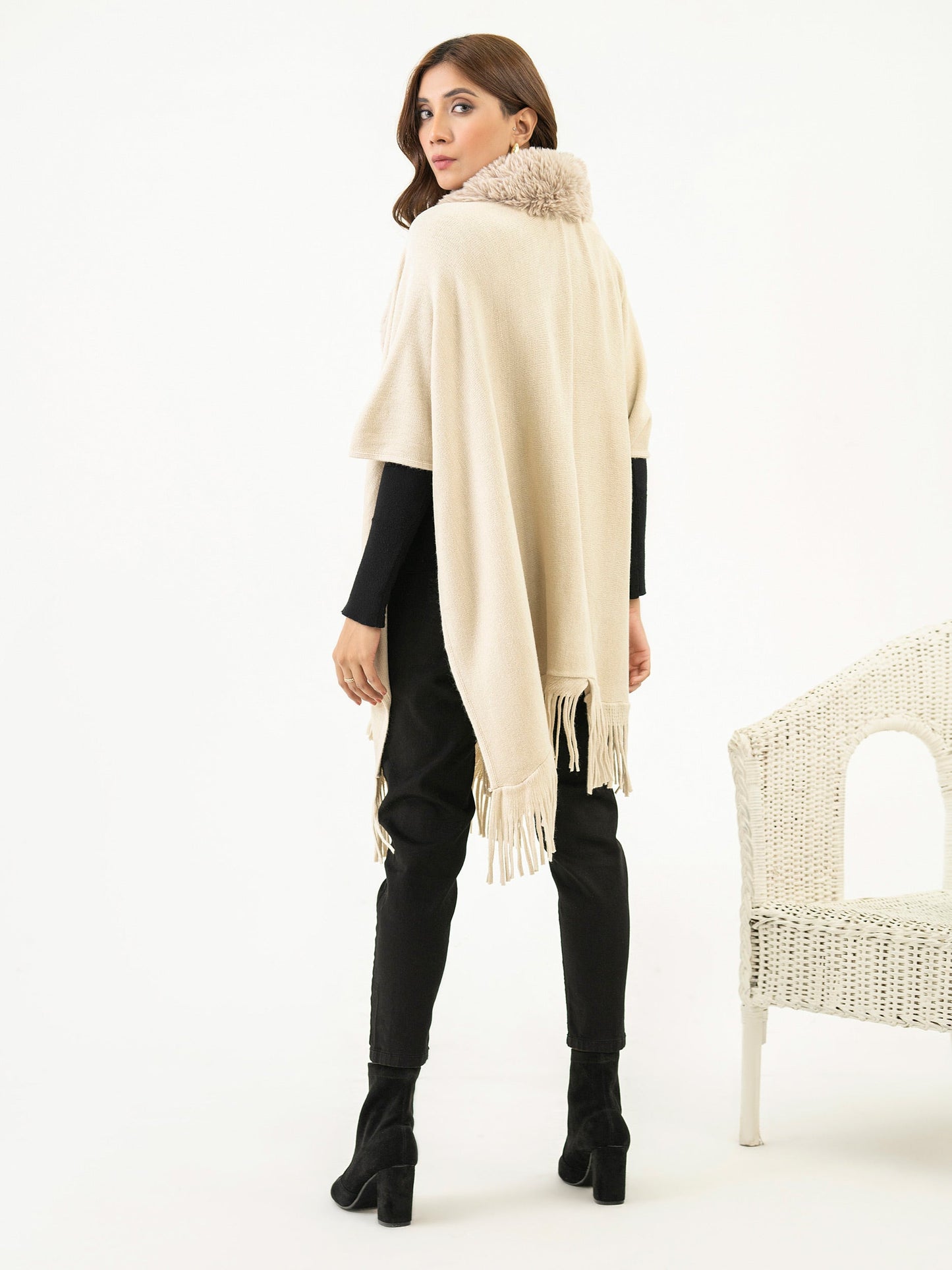 Woolen Furr Cape Shawl