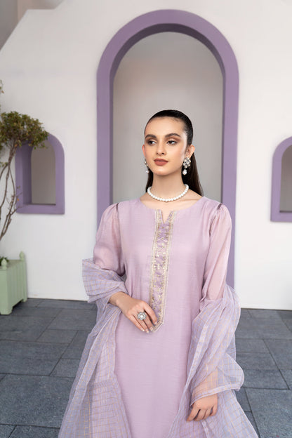Eraj Hussain - Sparkling Bliss Lilac - Stitched